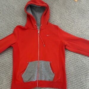 Nike Kids Red and Gray Hoodie